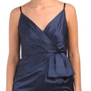 Navy blue Adrianna Papell Women's Spaghetti Strap Satin Dress Size 14.